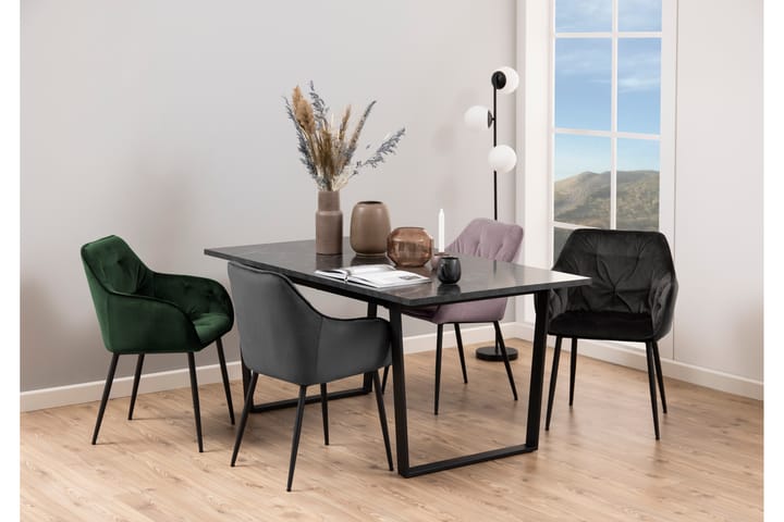 Käsinojatuoli Olze - Vihreä - Ruokapöydän tuolit - Meikkituoli - Käsinojallinen tuoli