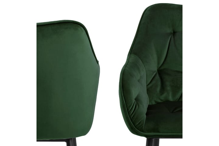 Käsinojatuoli Olze - Vihreä - Ruokapöydän tuolit - Meikkituoli - Käsinojallinen tuoli