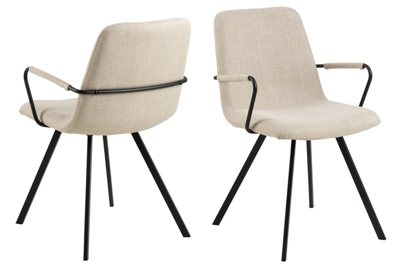 Käsinojatuoli Samoti - Beige - Huonekalut - Tuoli & nojatuoli - Ruokapöydän tuolit