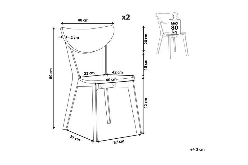 Kaksi ruokapöydän tuolia Roxby - Huonekalut - Tuoli & nojatuoli - Ruokapöydän tuolit