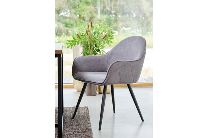 Karmituoli Busquets - Harmaa - Ruokapöydän tuolit - Meikkituoli - Käsinojallinen tuoli