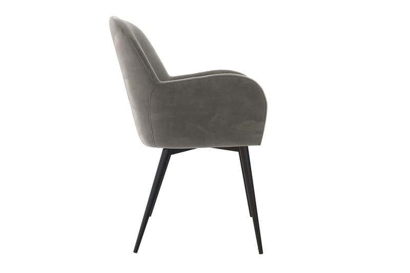 Nojatuoli Fitz Harmaa/Sametti - Dorel Home - Huonekalut - Tuoli & nojatuoli - Käsinojallinen tuoli