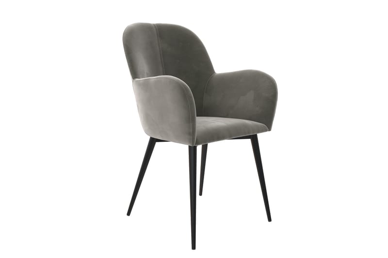 Nojatuoli Fitz Harmaa/Sametti - Dorel Home - Huonekalut - Tuoli & nojatuoli - Käsinojallinen tuoli