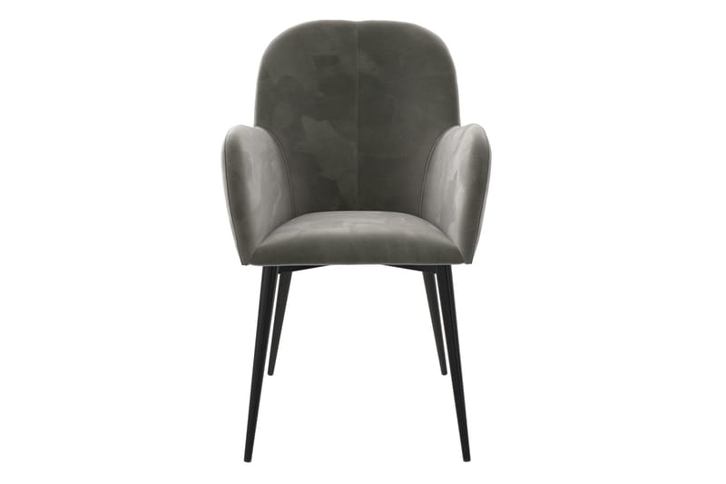 Nojatuoli Fitz Harmaa/Sametti - Dorel Home - Huonekalut - Tuoli & nojatuoli - Käsinojallinen tuoli