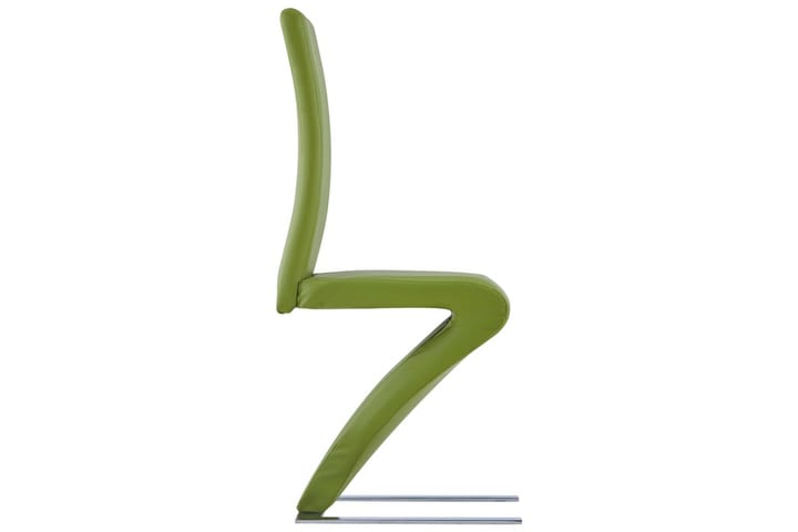 Ruokailutuoli Zigzag-muoto 2 kpl vihreä keinonahka - Vihreä - Ruokapöydän tuolit - Käsinojallinen tuoli - Meikkituoli