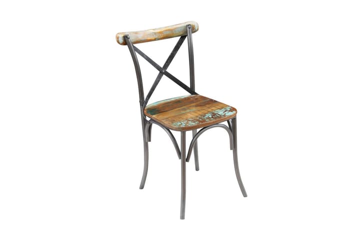 Ruokapöydän tuolit 2 kpl täysi uusiokäytetty puu - Ruskea - Meikkituoli - Käsinojallinen tuoli - Ruokapöydän tuolit
