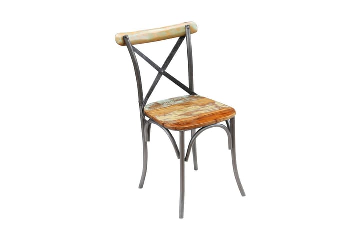 Ruokapöydän tuolit 2 kpl täysi uusiokäytetty puu - Ruskea - Ruokapöydän tuolit - Käsinojallinen tuoli - Meikkituoli
