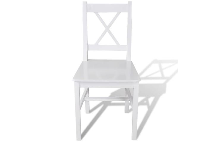 Ruokapöydän tuolit 2 kpl valkoinen mänty - Valkoinen - Ruokapöydän tuolit - Käsinojallinen tuoli - Meikkituoli