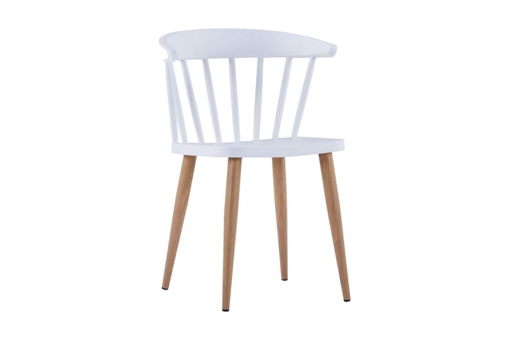 Ruokapöydän tuolit 2 kpl valkoinen muovi - Valkoinen - Meikkituoli - Käsinojallinen tuoli - Ruokapöydän tuolit