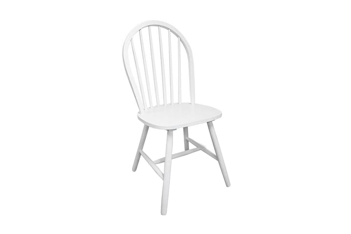 Ruokapöydän tuolit 2 kpl valkoinen täysi puu - Valkoinen - Meikkituoli - Käsinojallinen tuoli - Ruokapöydän tuolit