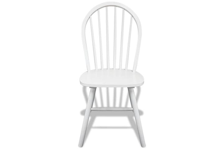 Ruokapöydän tuolit 2 kpl valkoinen täysi puu - Valkoinen - Meikkituoli - Käsinojallinen tuoli - Ruokapöydän tuolit