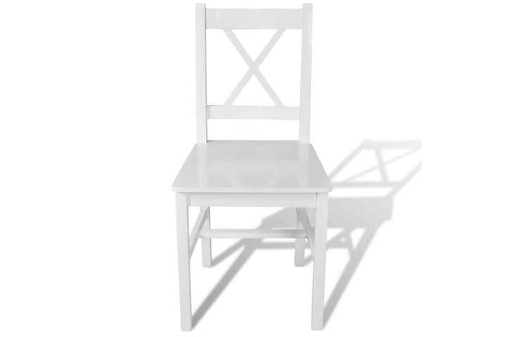 Ruokapöydän tuolit 4 kpl valkoinen mänty - Valkoinen - Ruokapöydän tuolit - Käsinojallinen tuoli - Meikkituoli