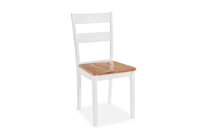 Ruokapöydän tuolit 4 kpl valkoinen täysi kumipuu - Valkoinen - Ruokap�öydän tuolit - Käsinojallinen tuoli - Meikkituoli