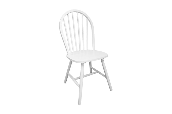 Ruokapöydän tuolit 4 kpl valkoinen täysi puu - Valkoinen - Meikkituoli - Käsinojallinen tuoli - Ruokapöydän tuolit