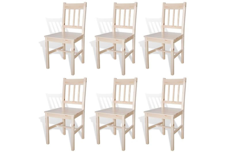 Ruokapöydän tuolit 6 kpl mänty - Beige - Huonekalut - Tuoli & nojatuoli - Käsinojallinen tuoli