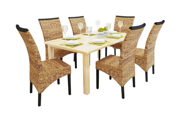 Ruokapöydän tuolit 6 kpl manilla ja täysi mangopuu - Ruskea - Ruokapöydän tuolit - Meikkituoli - Käsinojallinen tuoli