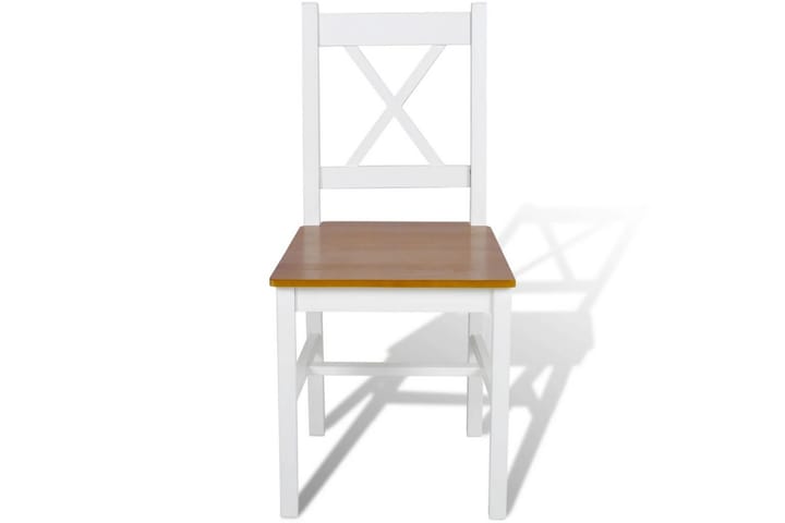 Ruokapöydän tuolit 6 kpl valkoinen mänty - Ruskea - Ruokapöydän tuolit - Käsinojallinen tuoli - Meikkituoli