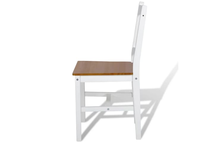 Ruokapöydän tuolit 6 kpl valkoinen mänty - Ruskea - Ruokapöydän tuolit - Käsinojallinen tuoli - Meikkituoli