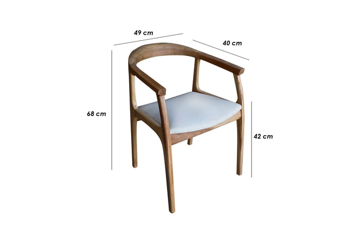 Ruokatuoli Hommedal - Pähkinä - Ruokapöydän tuolit - Meikkituoli - Käsinojallinen tuoli