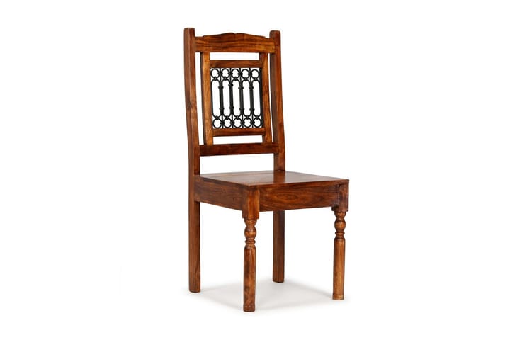 Ruokatuolit 2 kpl massiivipuu seesamviimeistelty klassinen - Ruskea - Ruokapöydän tuolit - Meikkituoli - Käsinojallinen tuoli
