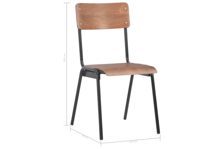 Ruokatuolit 4 kpl ruskea vaneri teräs - Ruskea - Ruokapöydän tuolit - Käsinojallinen tuoli - Meikkituoli