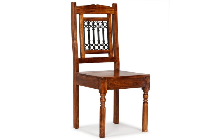 Ruokatuolit 6 kpl massiivipuu seesamviimeistelty klassinen - Ruskea - Ruokapöydän tuolit - Käsinojallinen tuoli - Meikkituoli