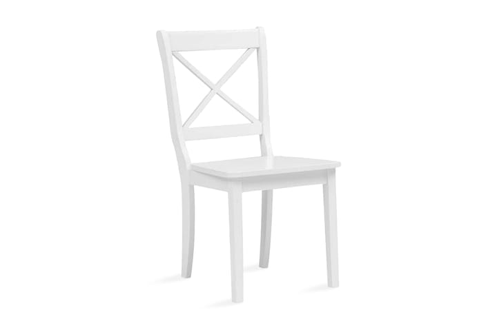 Ruokatuolit 6 kpl valkoinen kumipuu - Valkoinen - Ruokapöydän tuolit - Käsinojallinen tuoli - Meikkituoli