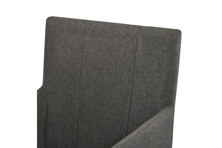 Ruokatuolit käsinojilla 2 kpl ruskeanharmaa kangas - Ruskea - Ruokapöydän tuolit - Meikkituoli - Käsinojallinen tuoli