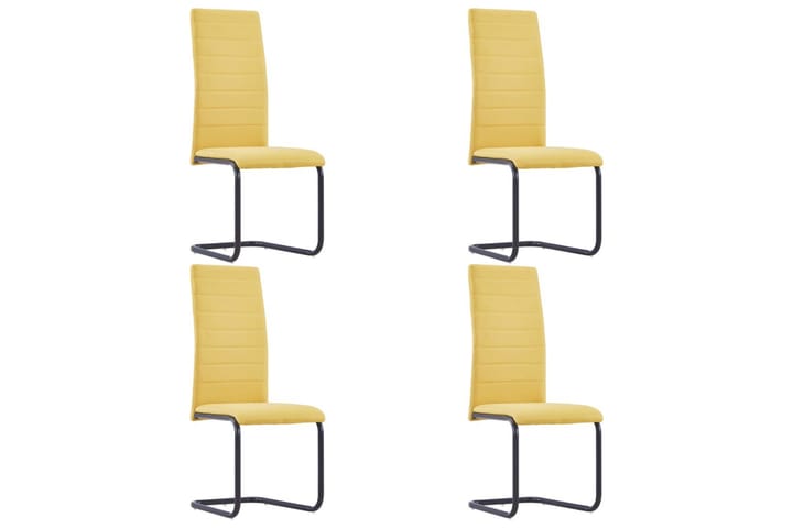 Ruokatuolit takajalattomat 4 kpl keltainen kangas - Keltainen - Ruokapöydän tuolit - Käsinojallinen tuoli - Meikkituoli