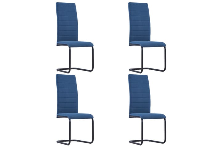 Ruokatuolit takajalattomat 4 kpl sininen kangas - Sininen - Ruokapöydän tuolit - Käsinojallinen tuoli - Meikkituoli