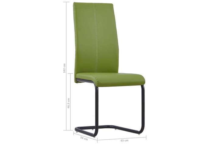 Takajalattomat ruokapöydän tuolit 4 kpl vihreä keinonahka - Vihreä - Ruokapöydän tuolit - Meikkituoli - Käsinojallinen tuoli