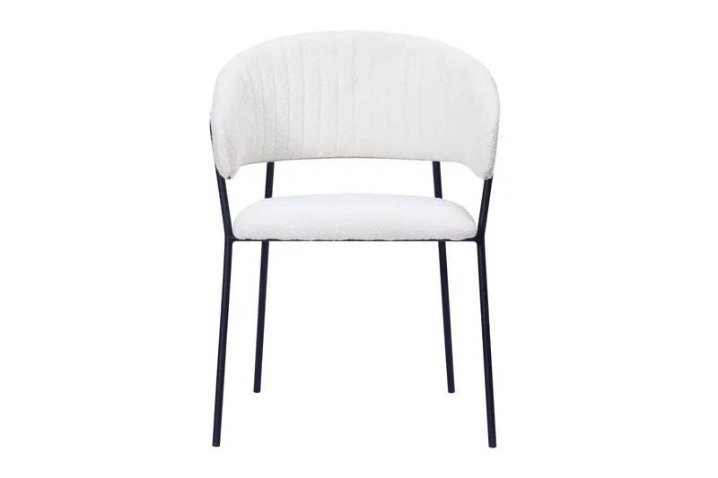 Karol Ruokatuoli käsinojilla, Valkoinen buklee / Metallijalat musta