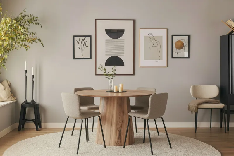 Katy Ruokatuoli - Greige buklee / Metallijalat musta - Huonekalut - Tuoli & nojatuoli - Ruokapöydän tuolit