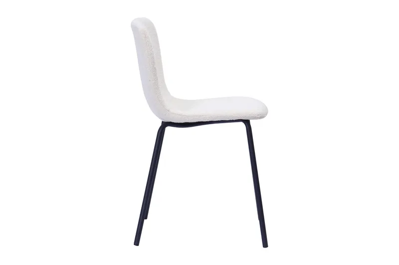 Katy Ruokatuoli - Valkoinen buklee / Metallijalat musta - Huonekalut - Tuoli & nojatuoli - Ruokapöydän tuolit