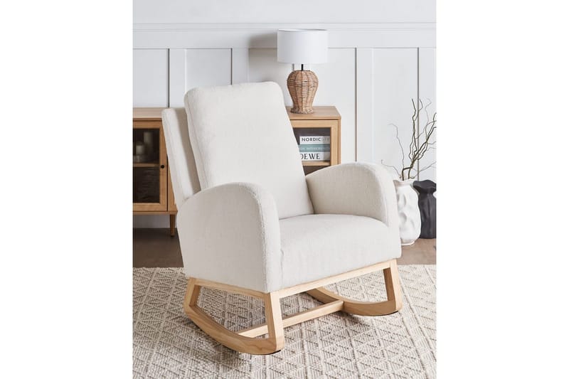 Keinutuoli Alsta - Valkoinen, ruskea - Huonekalut - Tuoli & nojatuoli - Nojatuoli & lepotuoli