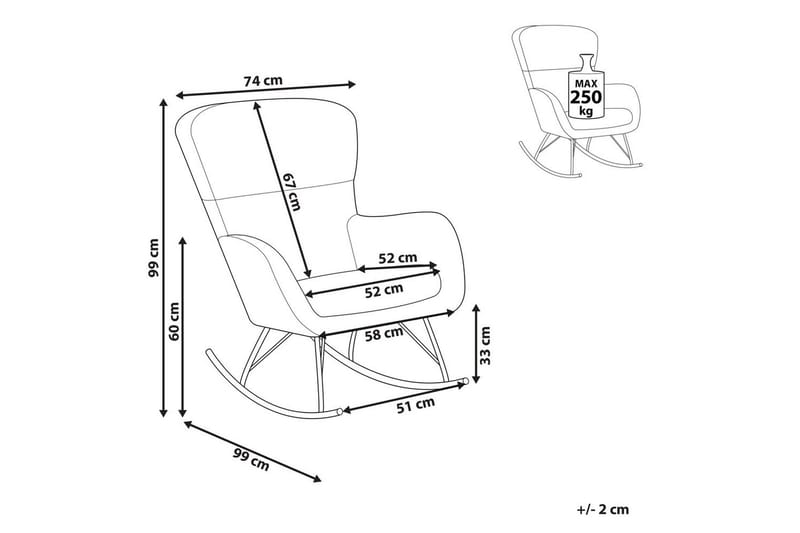 Keinutuoli Anaset - Valkoinen, kulta - Huonekalut - Tuoli & nojatuoli - Nojatuoli & lepotuoli