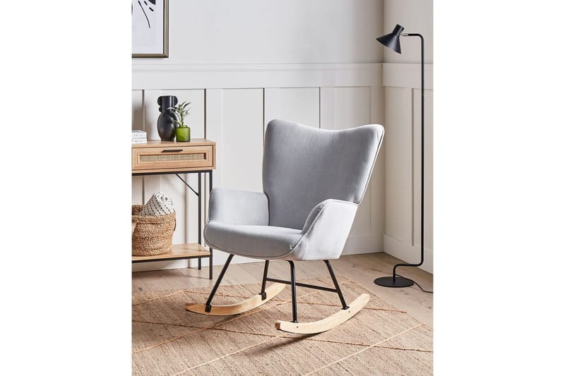 Keinutuoli Arset Sininen/Musta/Vaalea puu - Sininen/Musta/Vaalea puu - Huonekalut - Tuoli & nojatuoli - Nojatuoli & lepotuoli