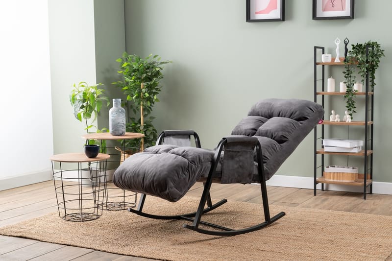 Keinutuoli Atelier Del Sofa Lena Single (60 x 60 x 70 cm) Harmaa - Huonekalut - Tuoli & nojatuoli - Pyörivät tuolit & keinutuoli
