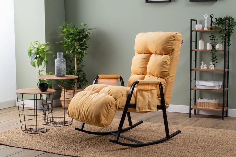 Keinutuoli Atelier Del Sofa Lena Single (60 x 60 x 70 cm) Mustard - Huonekalut - Tuoli & nojatuoli - Pyörivät tuolit & keinutuoli