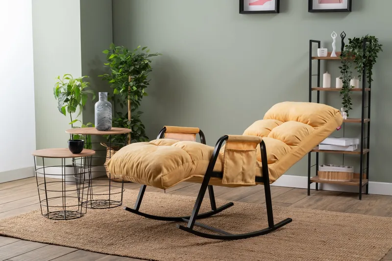 Keinutuoli Atelier Del Sofa Lena Single (60 x 60 x 70 cm) Mustard - Huonekalut - Tuoli & nojatuoli - Pyörivät tuolit & keinutuoli