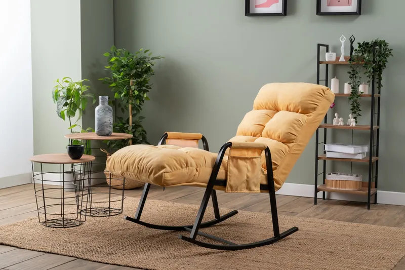 Keinutuoli Atelier Del Sofa Lena Single (60 x 60 x 70 cm) Mustard - Huonekalut - Tuoli & nojatuoli - Pyörivät tuolit & keinutuoli