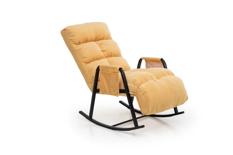 Keinutuoli Atelier Del Sofa Lena Single (60 x 60 x 70 cm) Mustard - Huonekalut - Tuoli & nojatuoli - Pyörivät tuolit & keinutuoli