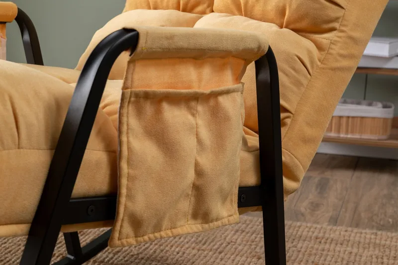 Keinutuoli Atelier Del Sofa Lena Single (60 x 60 x 70 cm) Mustard - Huonekalut - Tuoli & nojatuoli - Pyörivät tuolit & keinutuoli