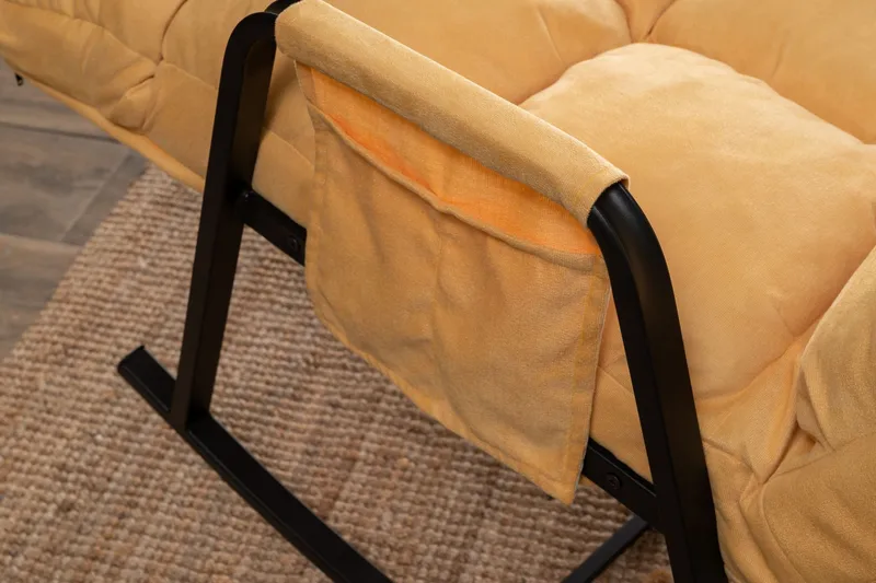 Keinutuoli Atelier Del Sofa Lena Single (60 x 60 x 70 cm) Mustard - Huonekalut - Tuoli & nojatuoli - Pyörivät tuolit & keinutuoli