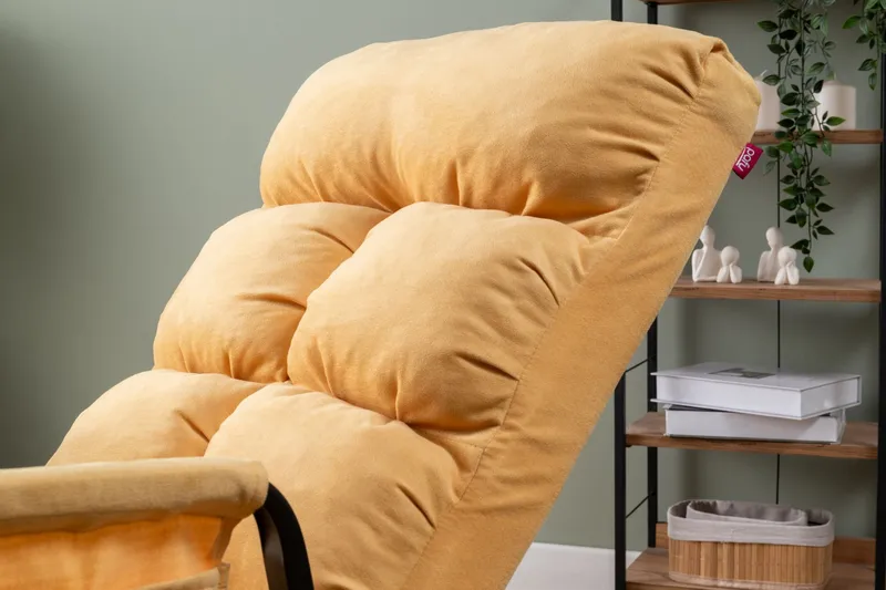 Keinutuoli Atelier Del Sofa Lena Single (60 x 60 x 70 cm) Mustard - Huonekalut - Tuoli & nojatuoli - Pyörivät tuolit & keinutuoli