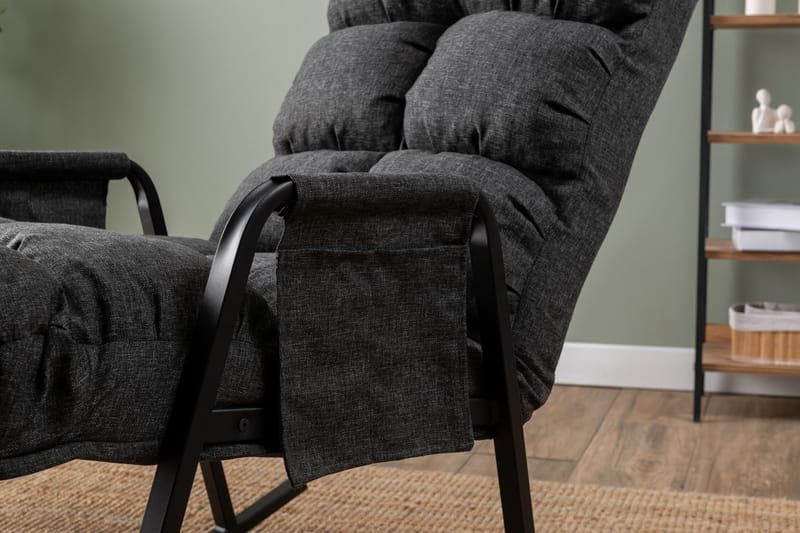 Keinutuoli Atelier Del Sofa Lena Single (60 x 60 x 70 cm) Tummanharmaa - Tummanharmaa - Huonekalut - Tuoli & nojatuoli - Pyörivät tuolit & keinutuoli
