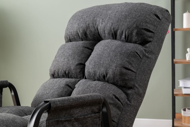 Keinutuoli Atelier Del Sofa Lena Single (60 x 60 x 70 cm) Tummanharmaa - Tummanharmaa - Huonekalut - Tuoli & nojatuoli - Pyörivät tuolit & keinutuoli