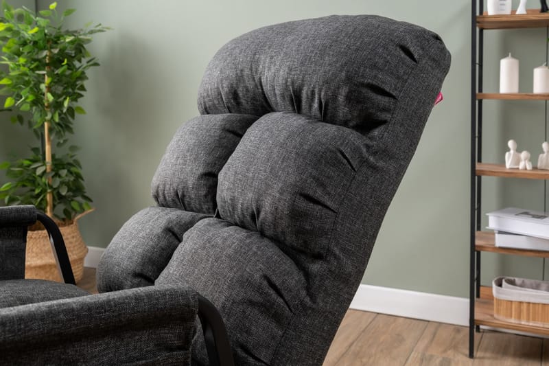 Keinutuoli Atelier Del Sofa Lena Single (60 x 60 x 70 cm) Tummanharmaa - Tummanharmaa - Huonekalut - Tuoli & nojatuoli - Pyörivät tuolit & keinutuoli