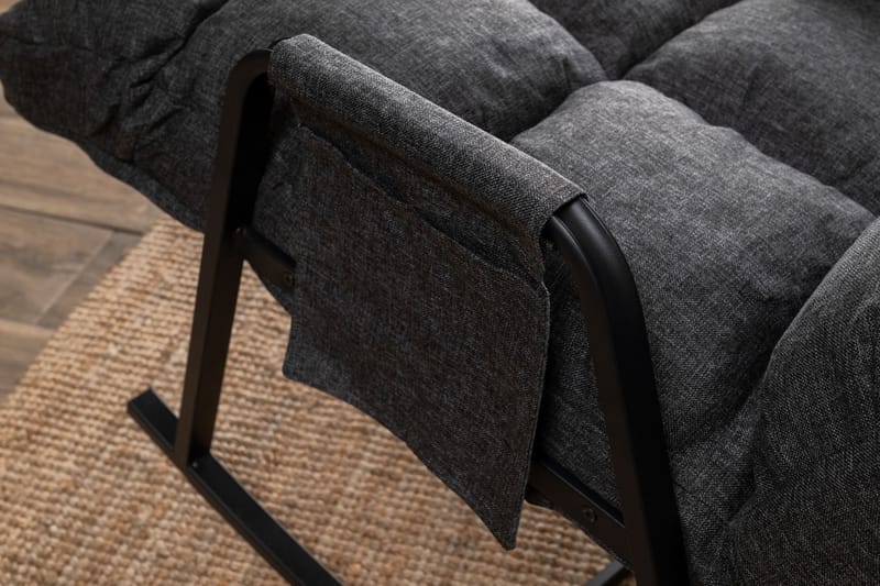 Keinutuoli Atelier Del Sofa Lena Single (60 x 60 x 70 cm) Tummanharmaa - Tummanharmaa - Huonekalut - Tuoli & nojatuoli - Pyörivät tuolit & keinutuoli