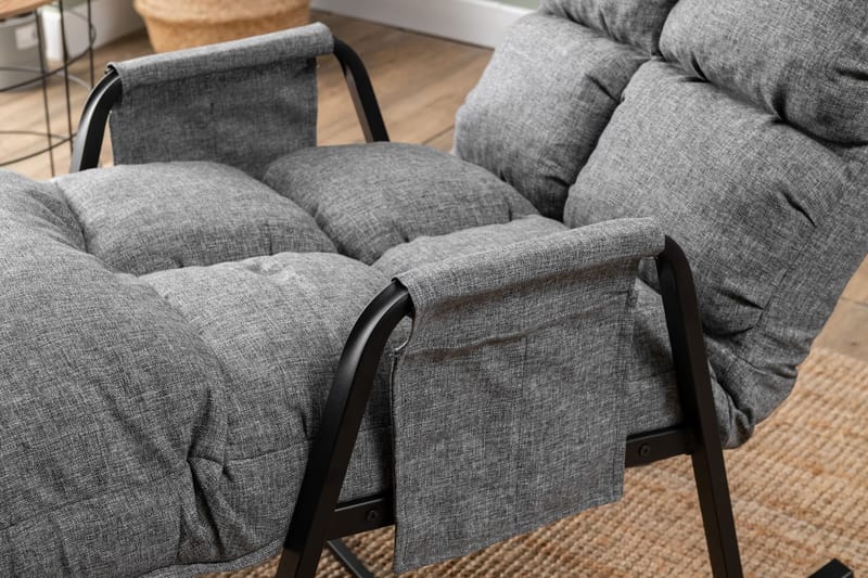 Keinutuoli Atelier Del Sofa Lena Single (60 x 60 x 70 cm) Vaaleanharmaa - Vaaleanharmaa - Huonekalut - Tuoli & nojatuoli - Pyörivät tuolit & keinutuoli